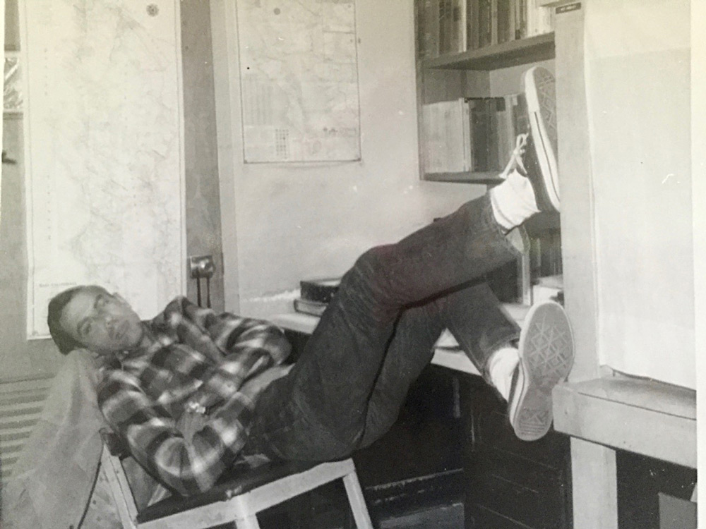 Bob Bezy after an all-nighter in 1967, photo courtesy of Annette Halpern.